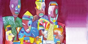 On retrouve dans les peintures de Jean Nana, les traits nets, méticuleux et précis en plus de beaucoup de douceur, de poésie et de lyrisme. (DR) 